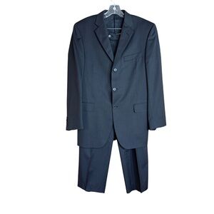 Burberry London Men’s 2-Piece Charcoal Plaid Wool Suit 40R Blazer & Pants